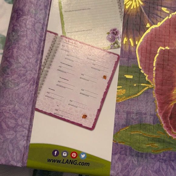 Purple Floral Pansies Personal Recollections Memory Journal NWT Lang - Picture 5 of 16